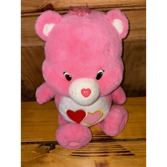 Care Bears Love A Lot Bear 14" Plush Stuffed Animal Toy Double Hearts Pink 2015 - Picture 4 of 9